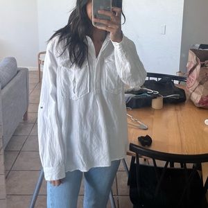Double pocket white top